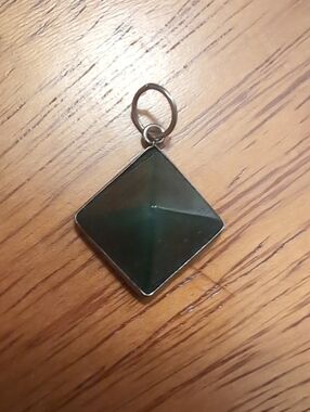 Square Pyramid Pendant in Deep Green
